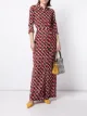 Image 2 of DVF Diane von Furstenberg geometric-print silk shirt dress
