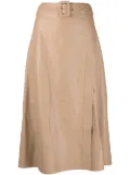 Arma A-line leather midi skirt - Neutrals