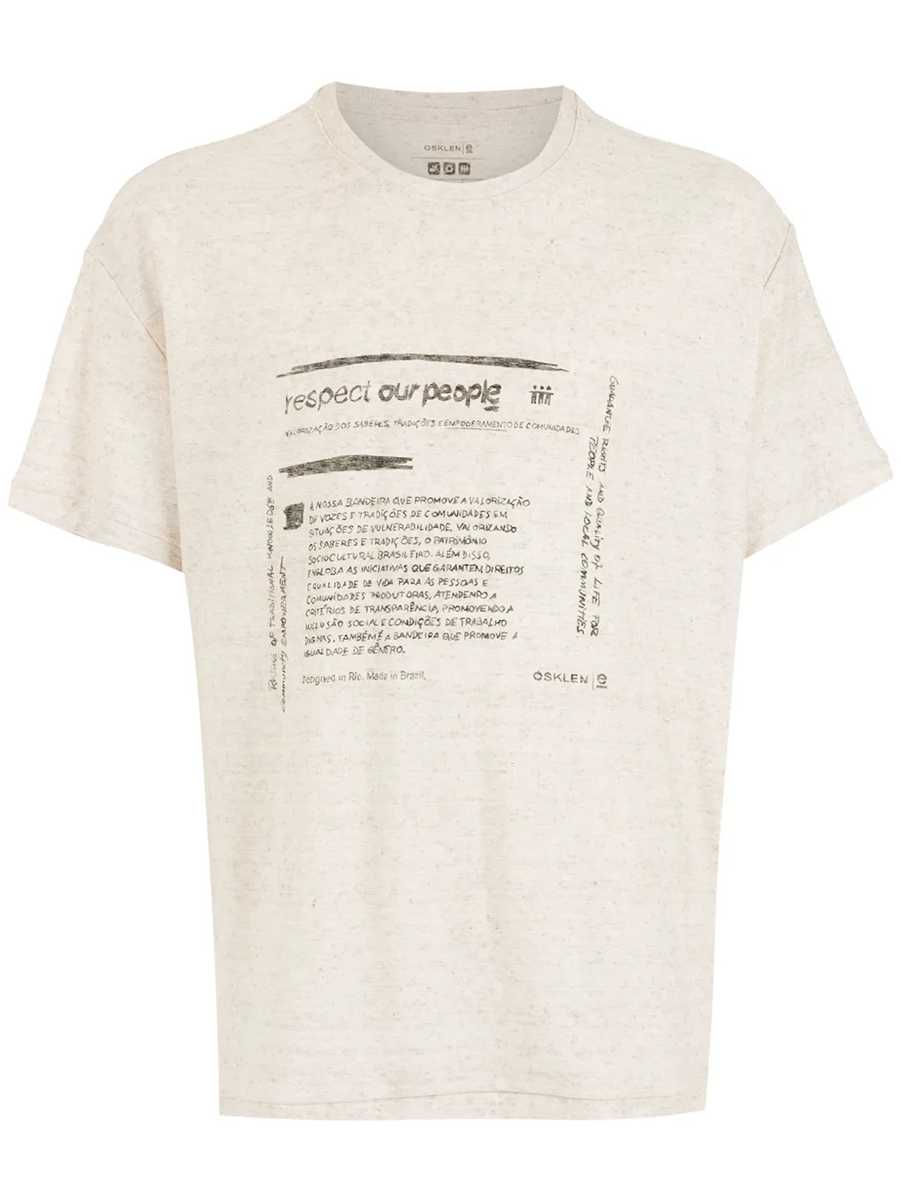 Osklen playera con motivo Respect Our People | neutro | Image 1