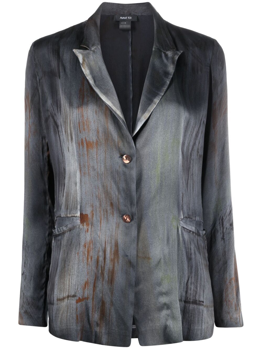 фото Avant toi paint-print stretch-silk blazer