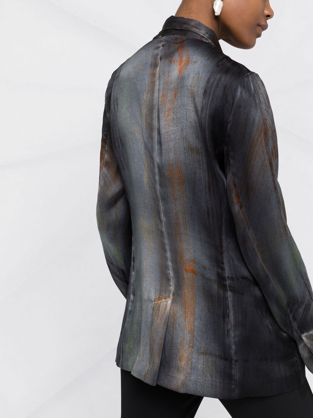 фото Avant toi paint-print stretch-silk blazer