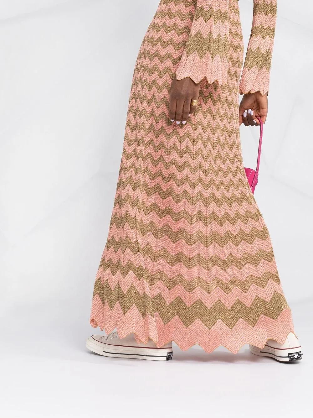 фото M missoni трикотажное платье макси с узором