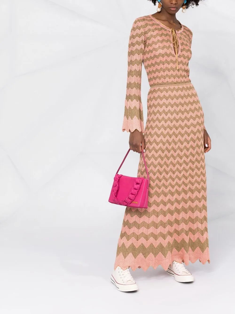 фото M missoni трикотажное платье макси с узором