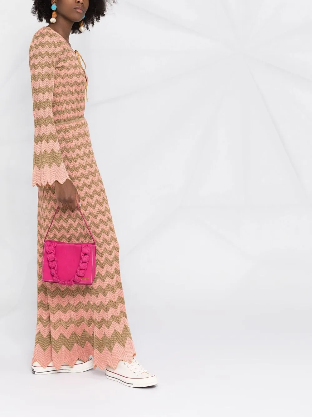 фото M missoni трикотажное платье макси с узором