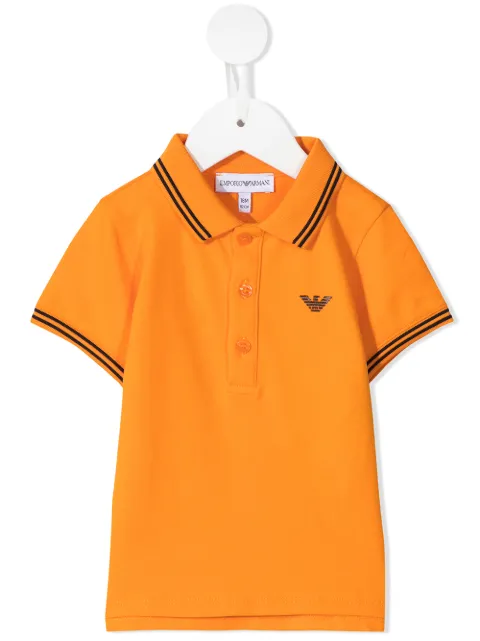 Emporio Armani Kids قميص بولو بأطراف مخططة