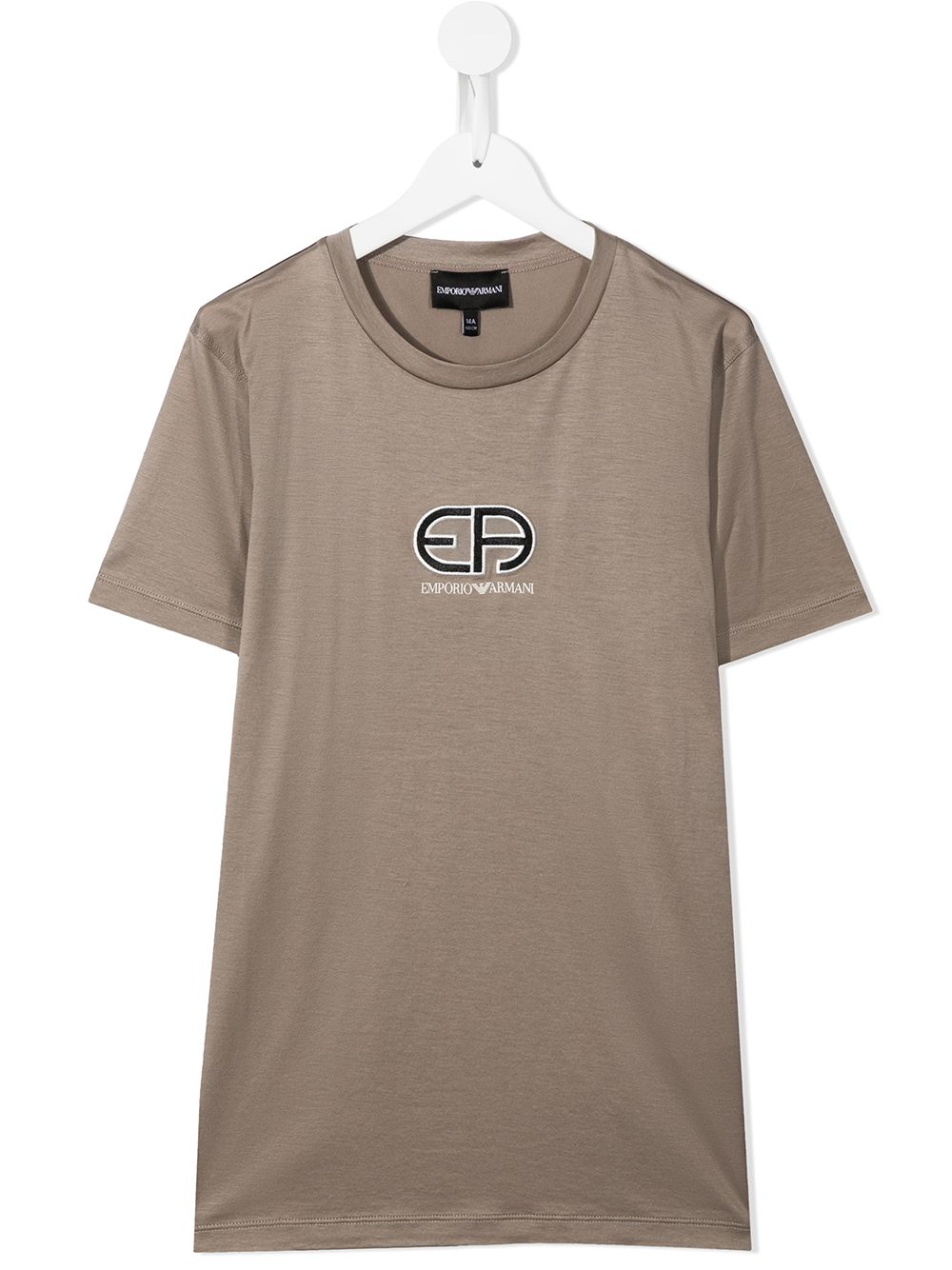 Emporio Armani Teen Logo-print T-shirt In Brown