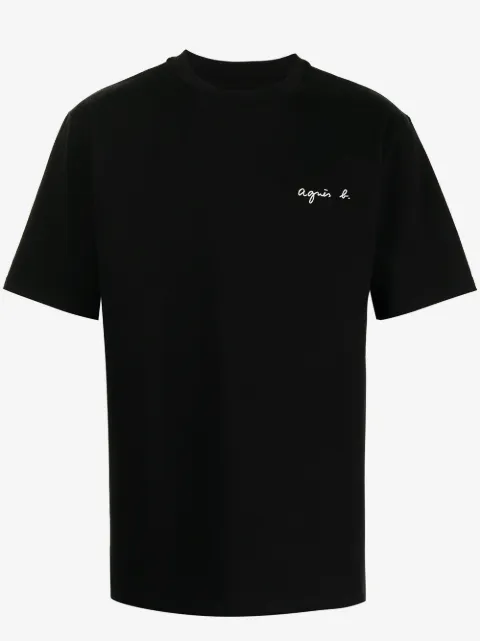agnès b.  logo-embroidered cotton T-shirt