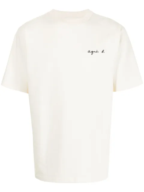 agnès b.  embroidered logo print T-shirt