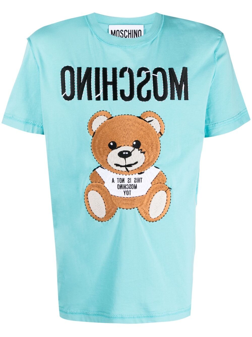 фото Moschino футболка с вышивкой teddy bear