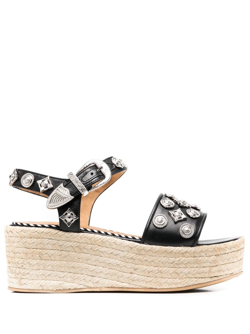 Toga Stud-embellished Platform Sandals In Black