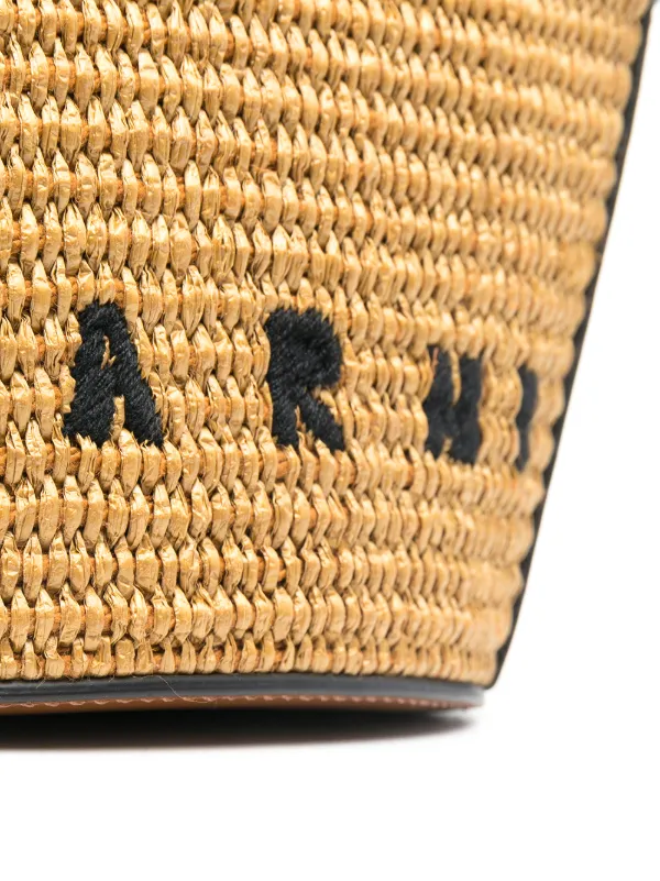 Marni Micro Tropicalia logo-embroidered Bag | Brown | FARFETCH