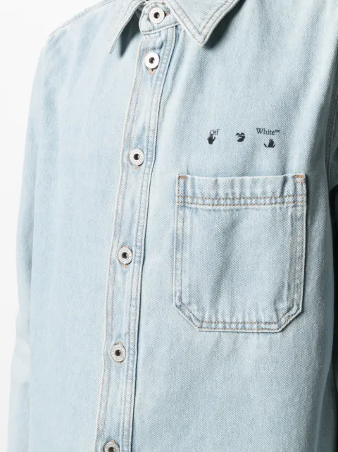 Shop Off-White Arrows motif denim shirt with Express Delivery - FARFETCH
