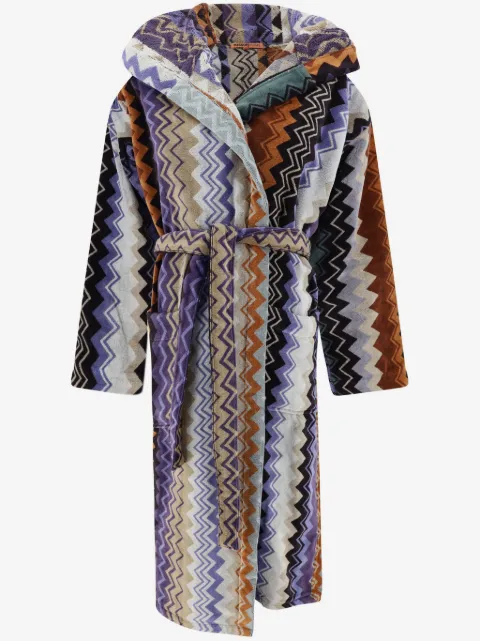 Missoni Home Giacomo belted hooded bathrobe