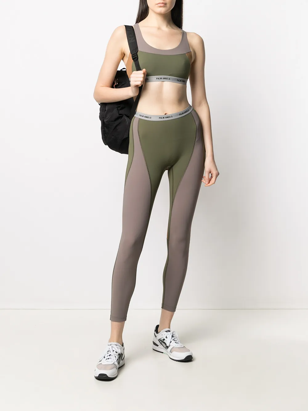 Palm Angels Legging met colourblocking - Grijs