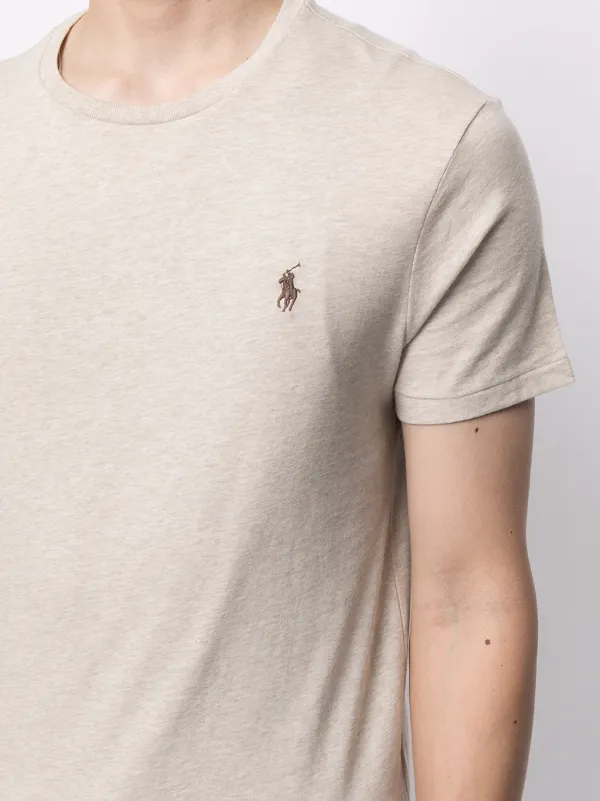Polo Ralph Lauren logo-embroidered T-shirt | Neutrals | FARFETCH