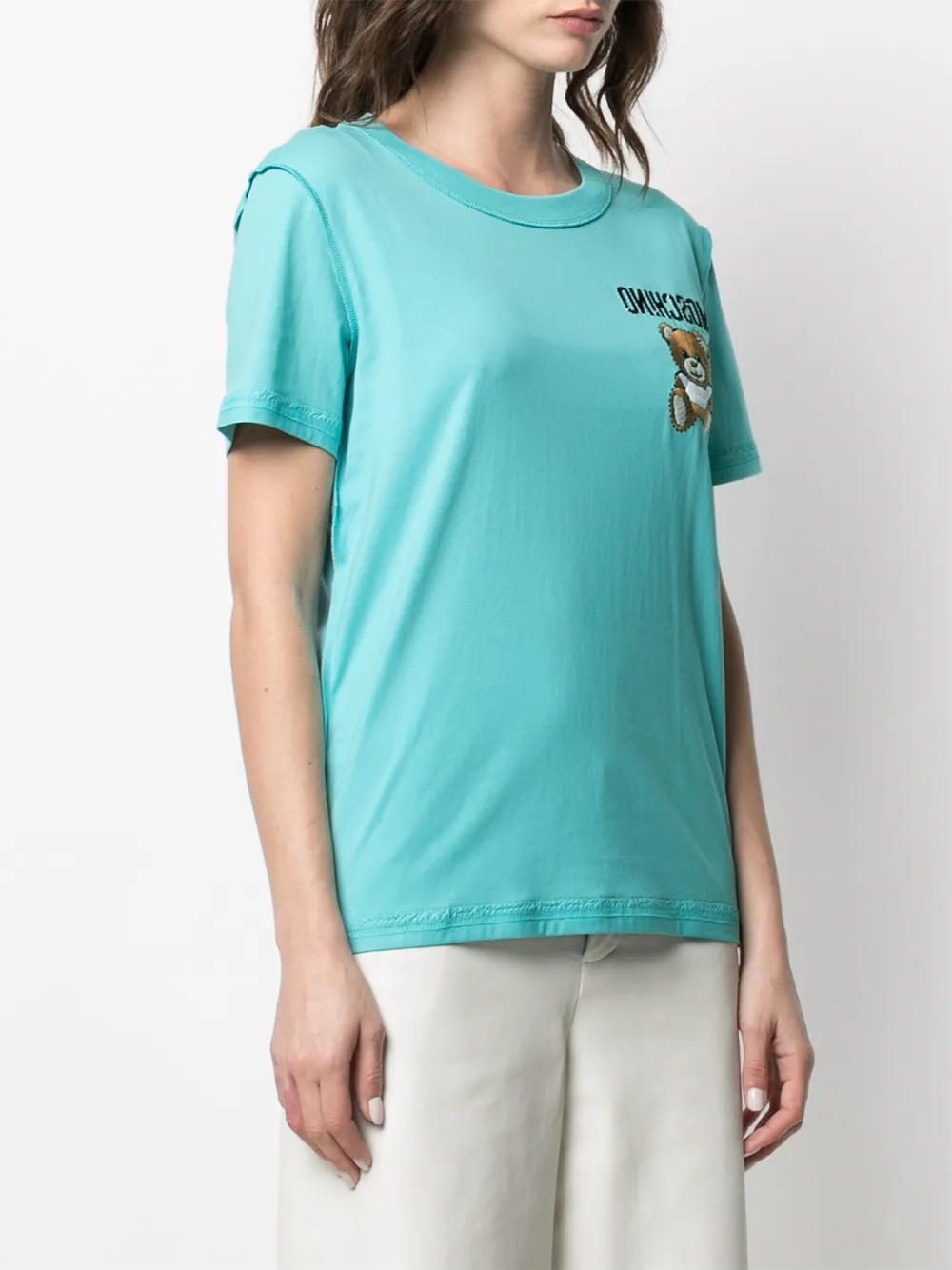 фото Moschino футболка с вышитым логотипом