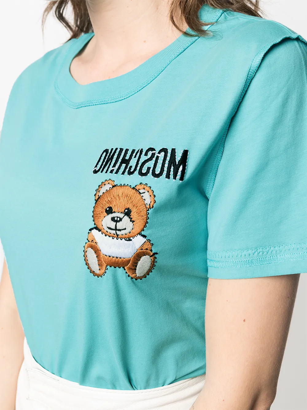 фото Moschino футболка с вышитым логотипом