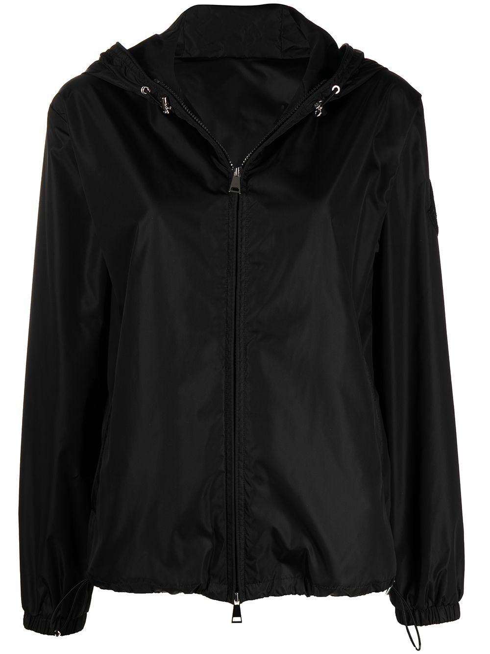 Moncler Hooded Zip-up Jacket In Black