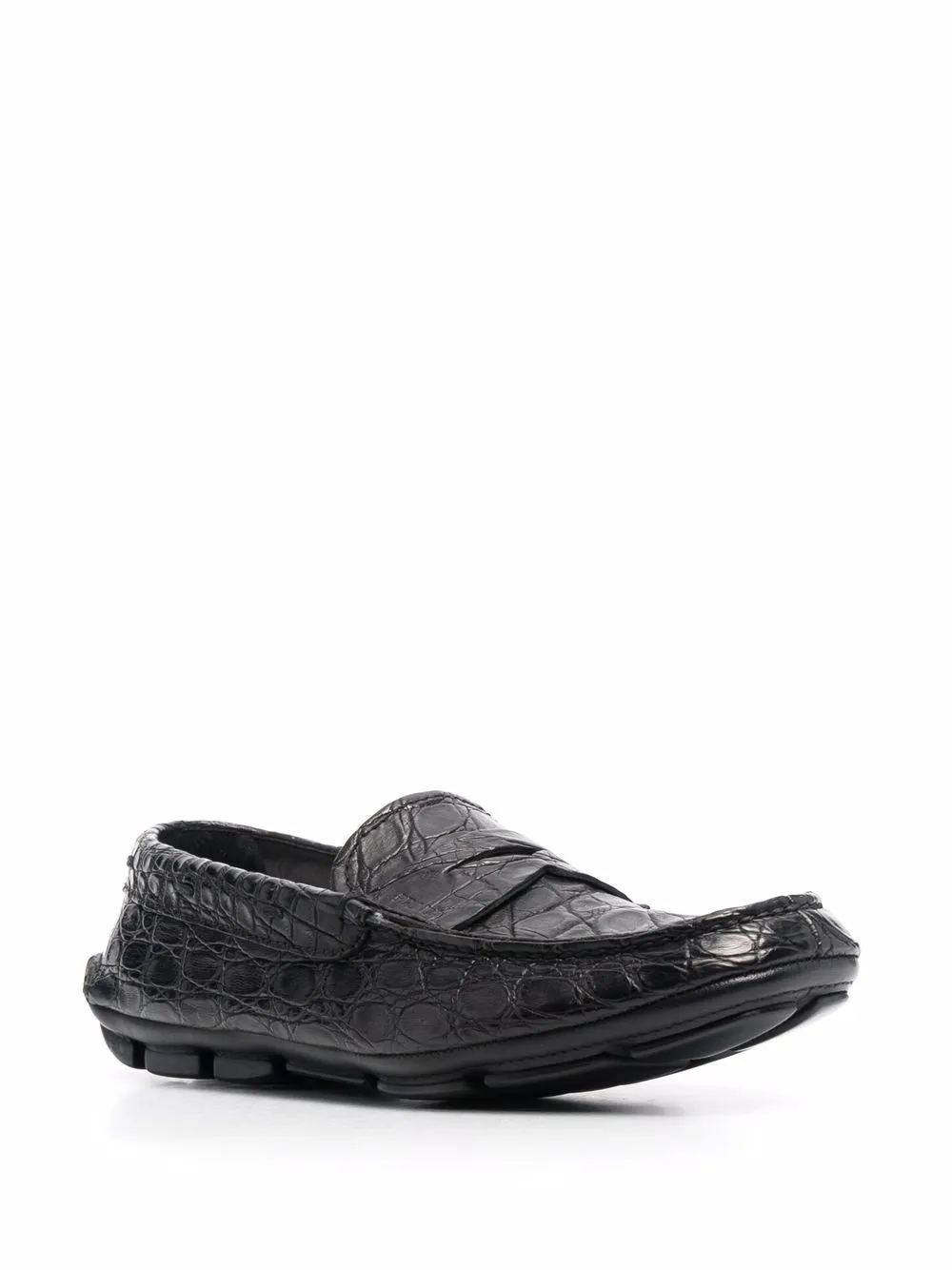 Prada crocodile-effect square-toe Loafers - Farfetch