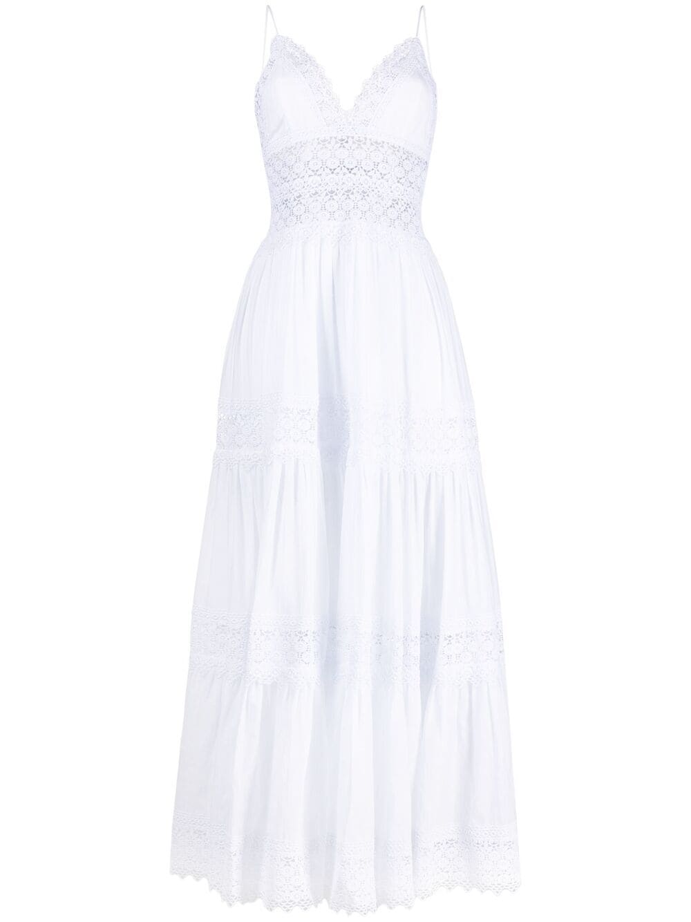 CHARO RUIZ LACE-TRIMMED POPLIN DRESS