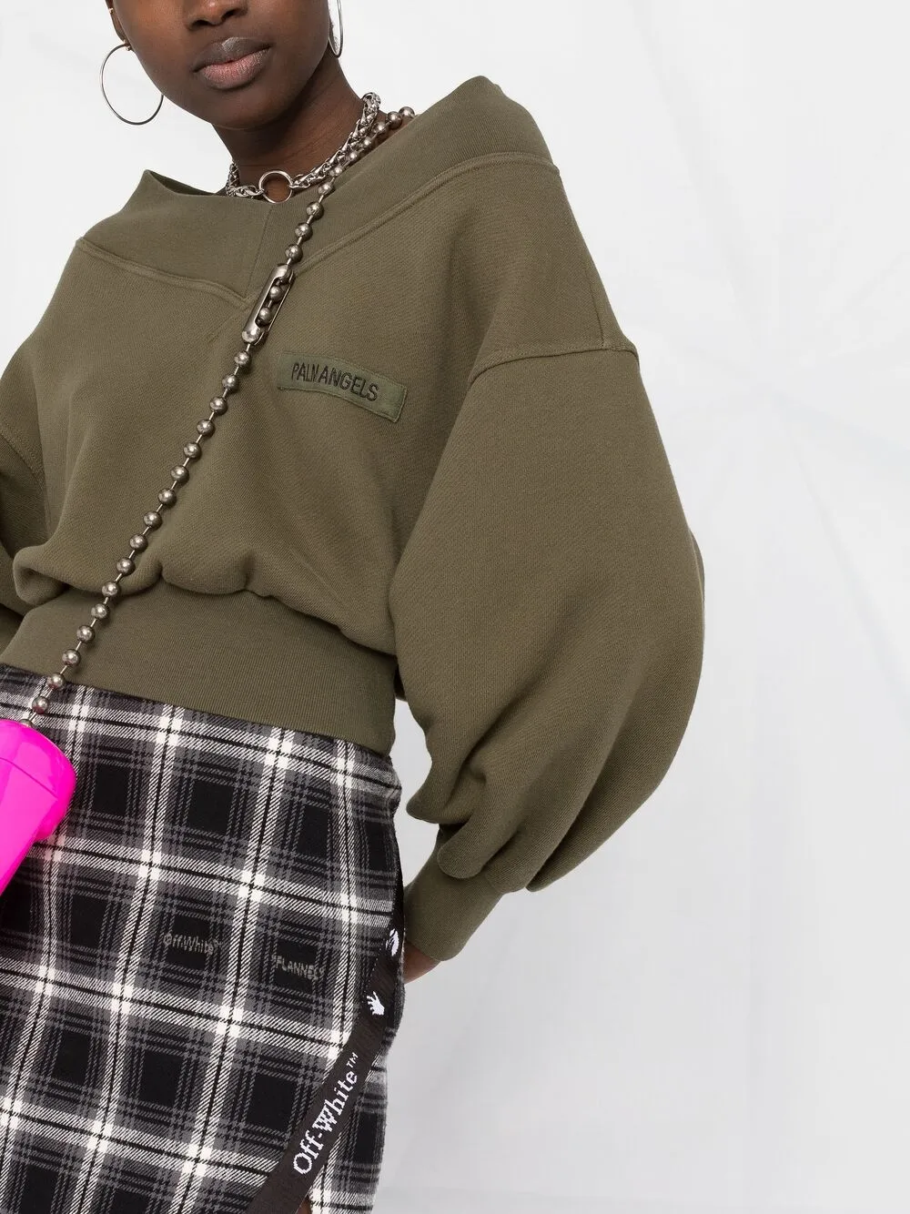 Palm Angels Off-shoulder sweater Groen