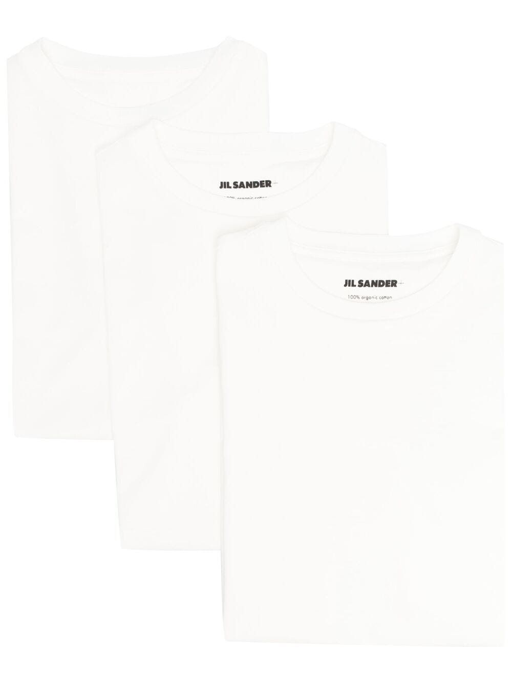 Jil Sander Logo-patch T-shirts (pack Of 3) In White