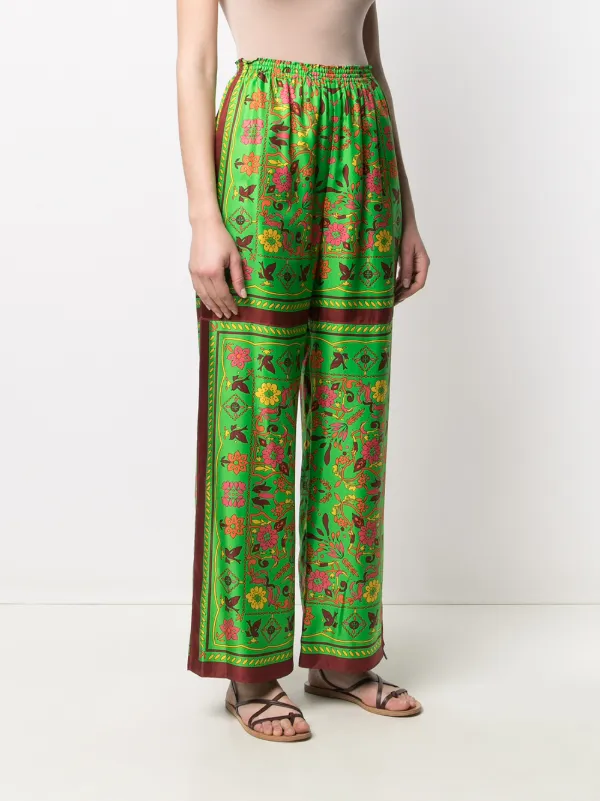 Shop Tory Burch graphic-print palazzo pants with Express Delivery Shop Tory Burch graphic-print palazzo pants with Express Delivery
