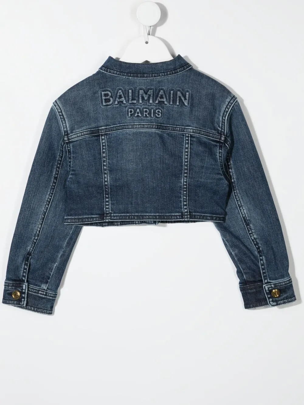 фото Balmain kids укороченная джинсовая куртка