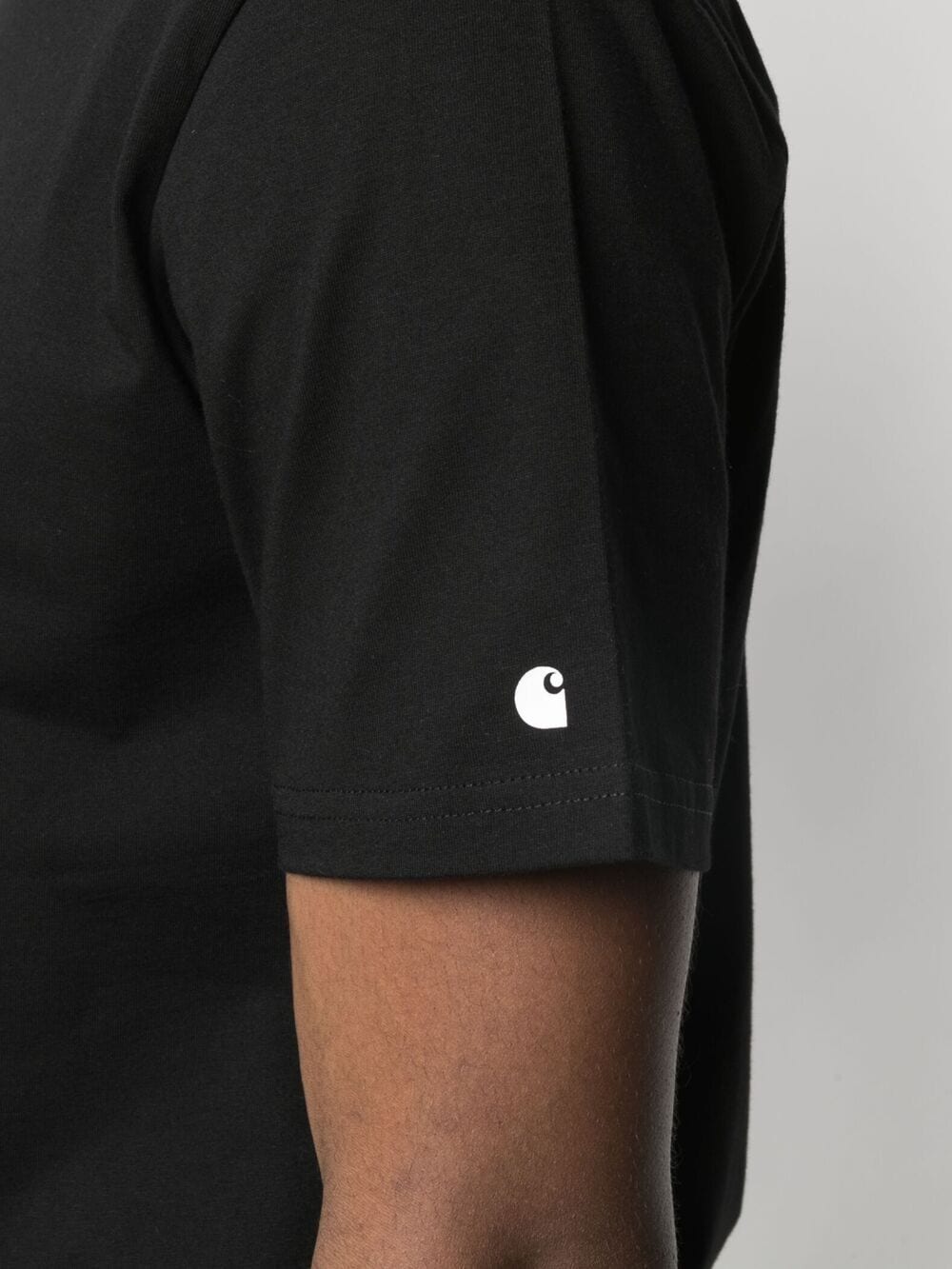 Shop Carhartt Logo-print Cotton T-shirt In Black
