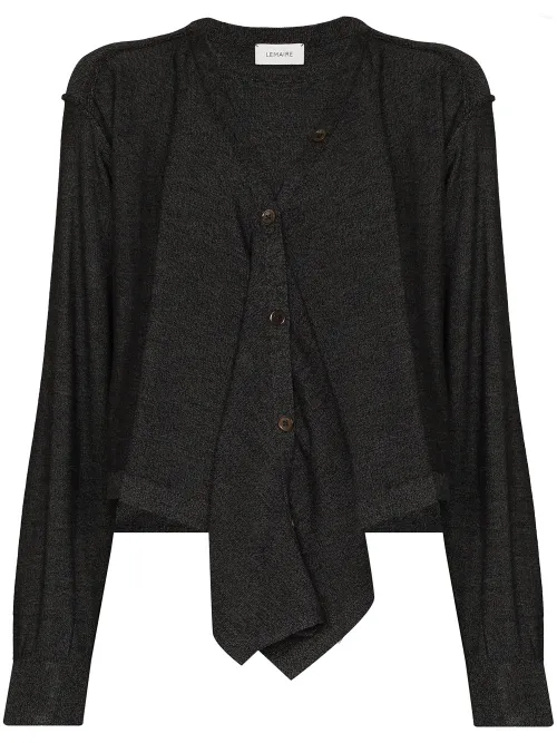 Cardigan drapé à col v - LEMAIRE - Modalova