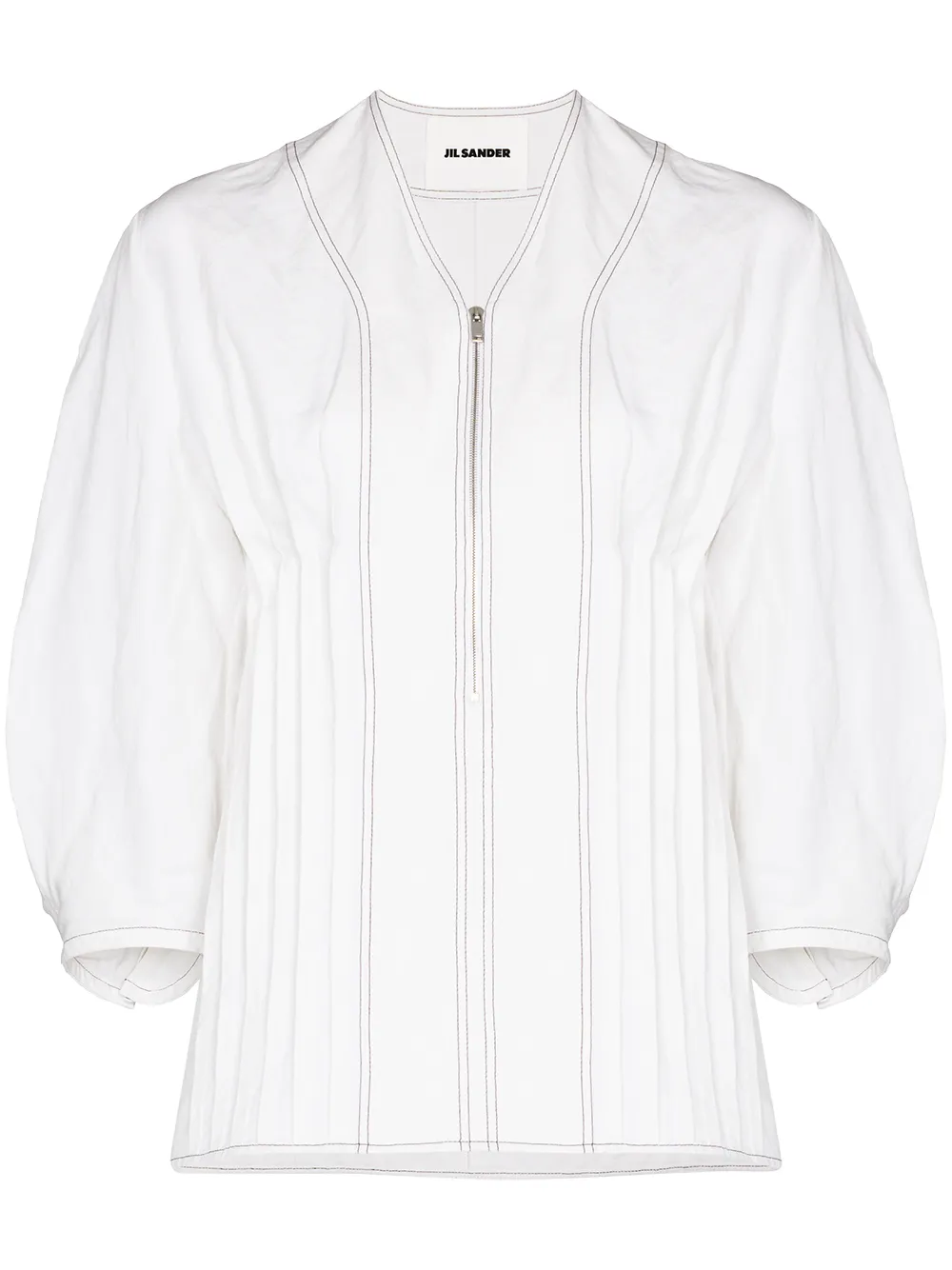 

Jil Sander blusa con mangas farol - Blanco