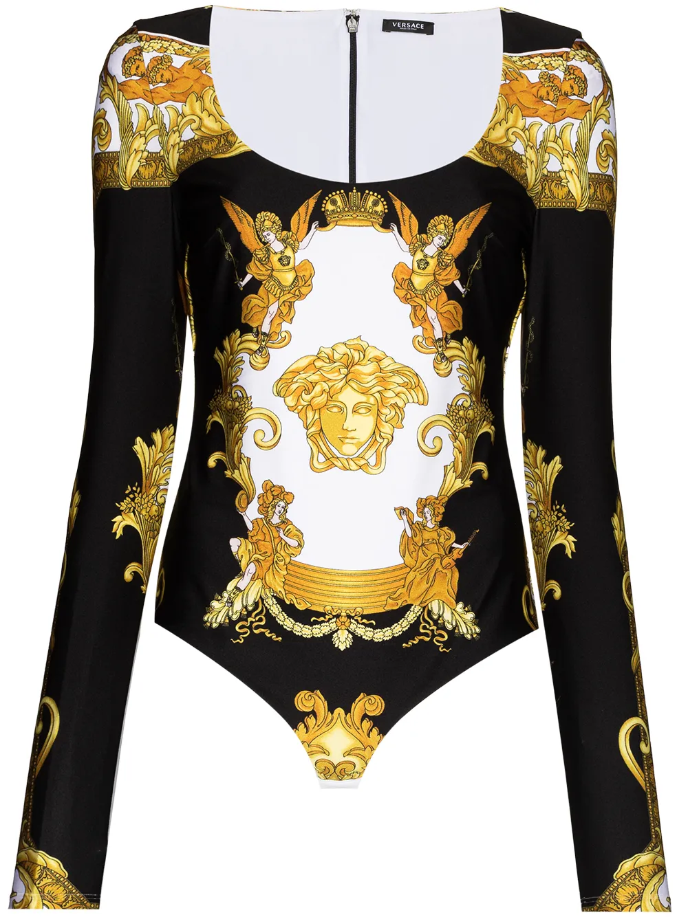 Image 1 of Versace Barocco print scoop neck bodysuit