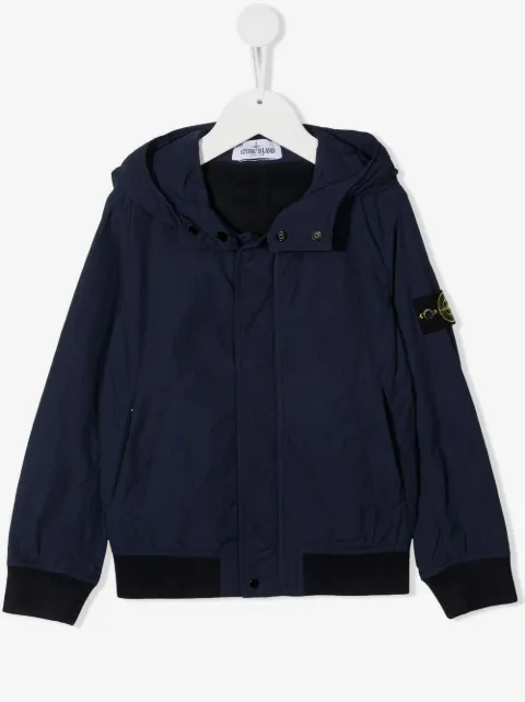 Stone Island Junior logo patch bomber jacket
