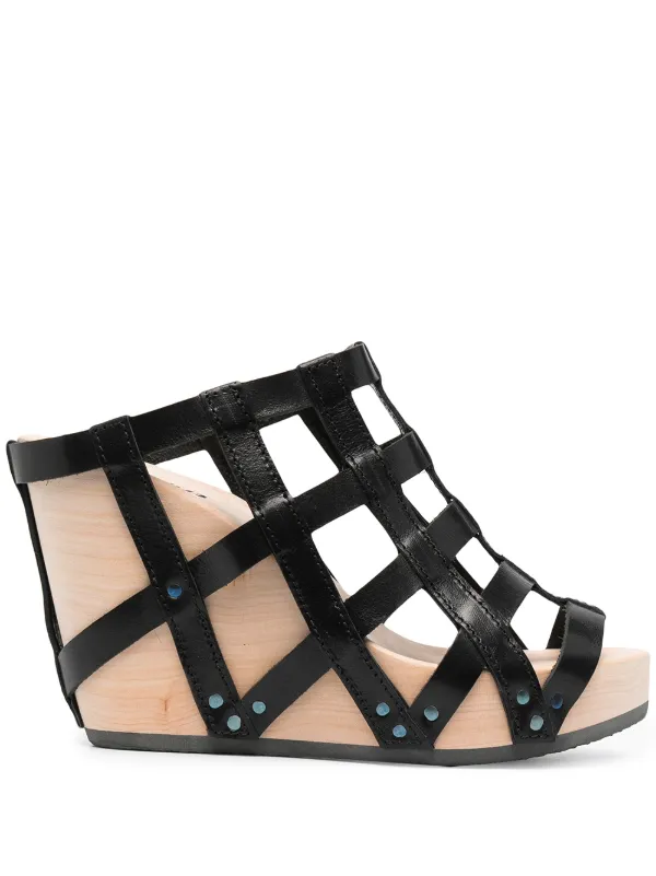 caged wedge sandals