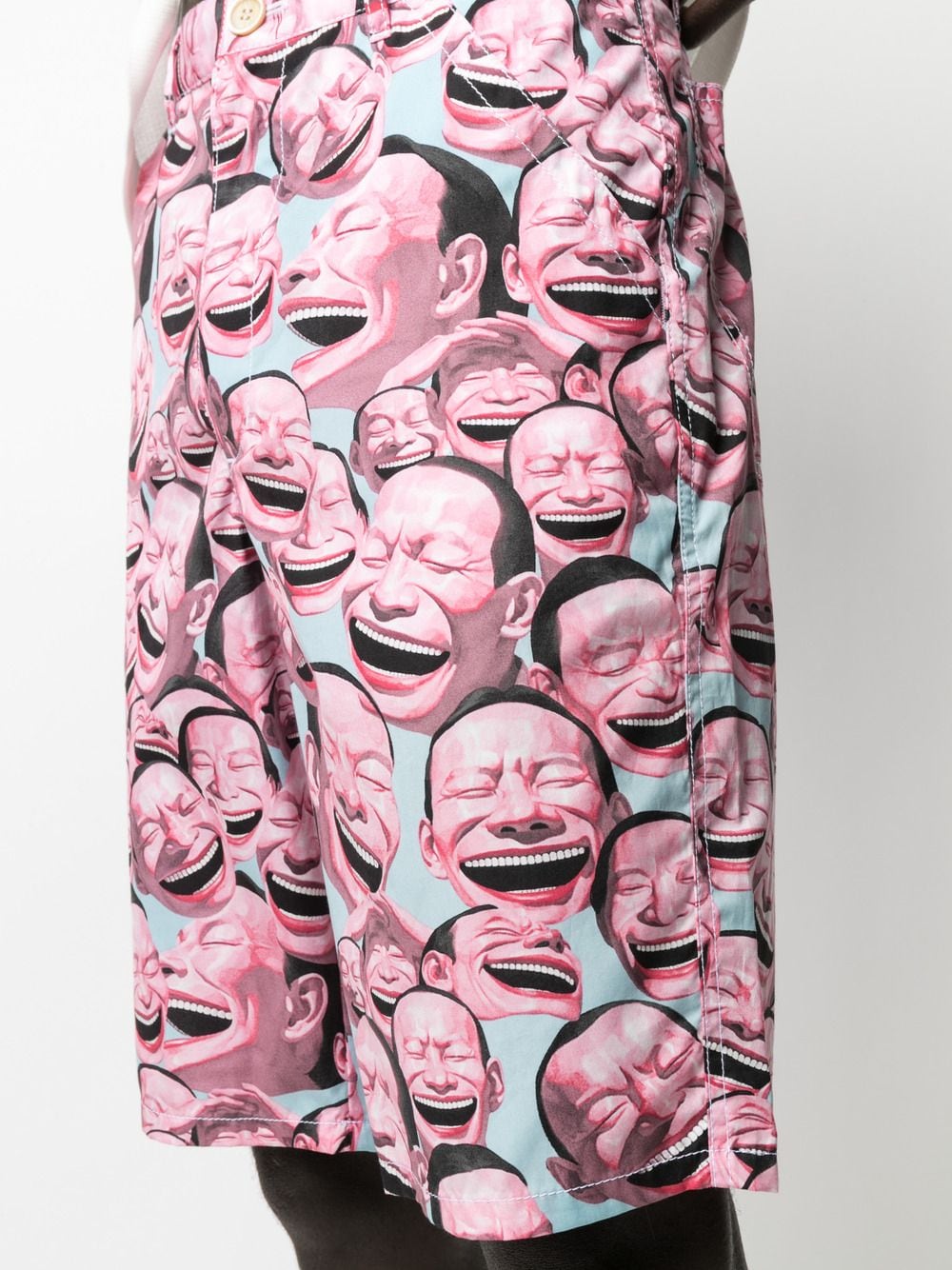 Shop Comme Des Garçons Shirt Laughter Print Shorts In Pink