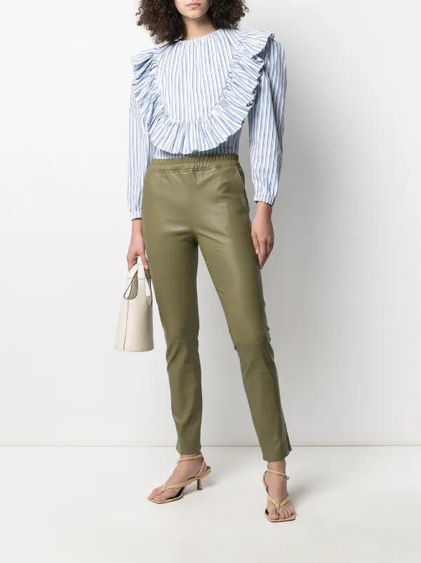elasticated leather trousers