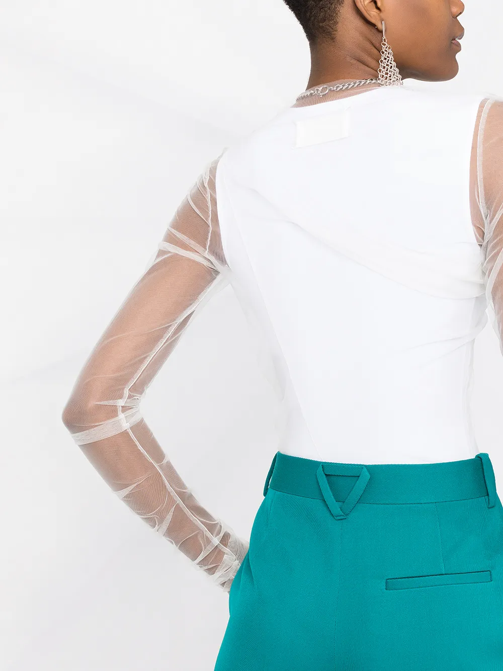 фото Maison margiela прозрачный топ асимметричного кроя