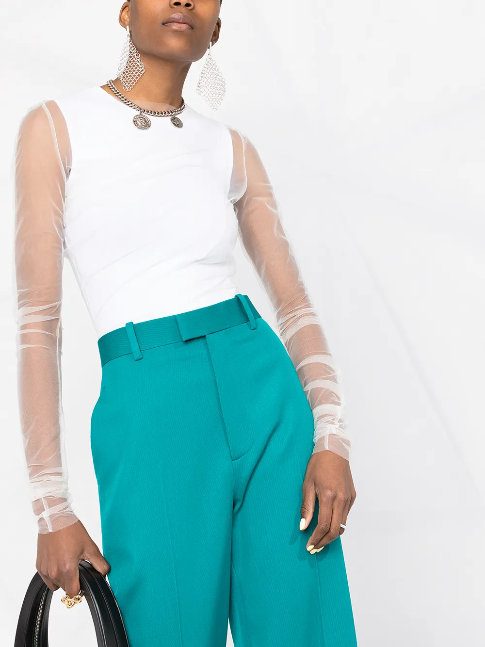 фото Maison margiela прозрачный топ асимметричного кроя