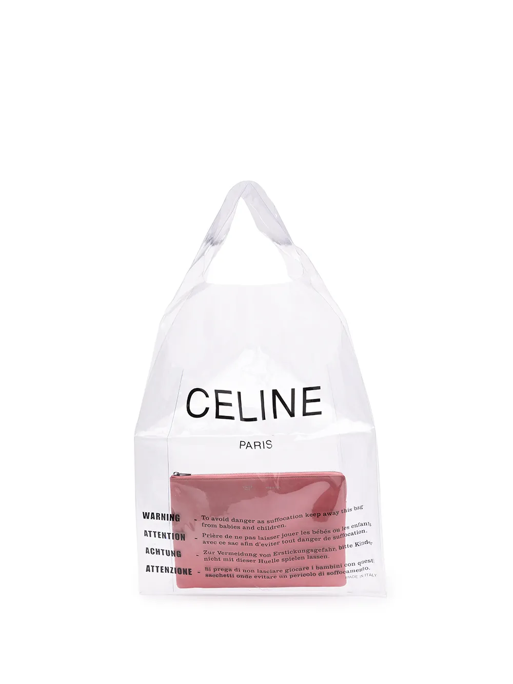 Pre-owned Celine  Logo-stamp Clutch Bag In Pink