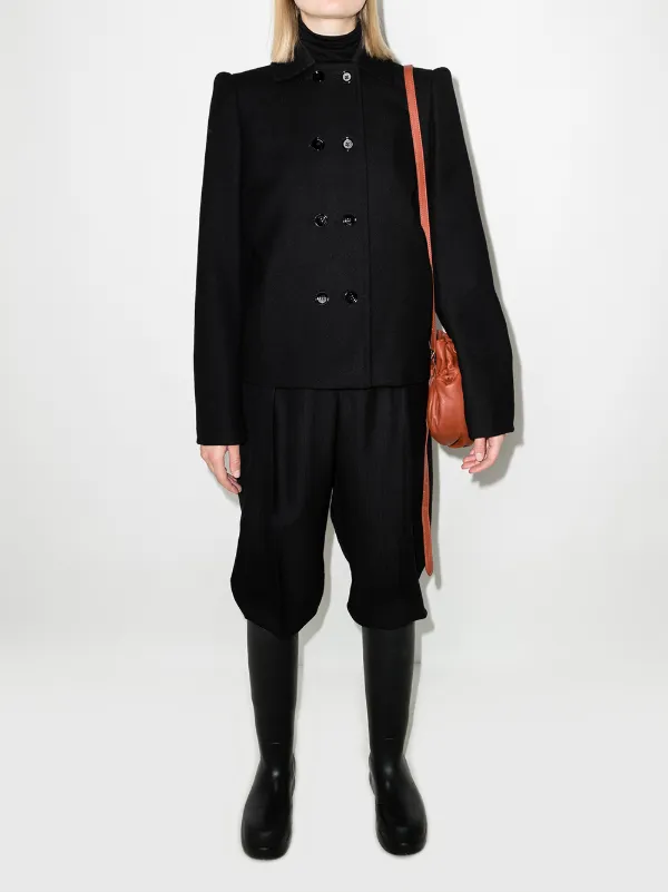 Lemaire double-breasted high neck coat 