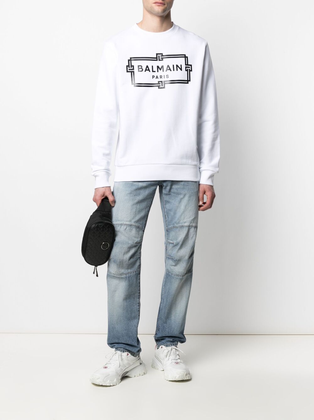 фото Balmain прямые джинсы с эффектом потертости