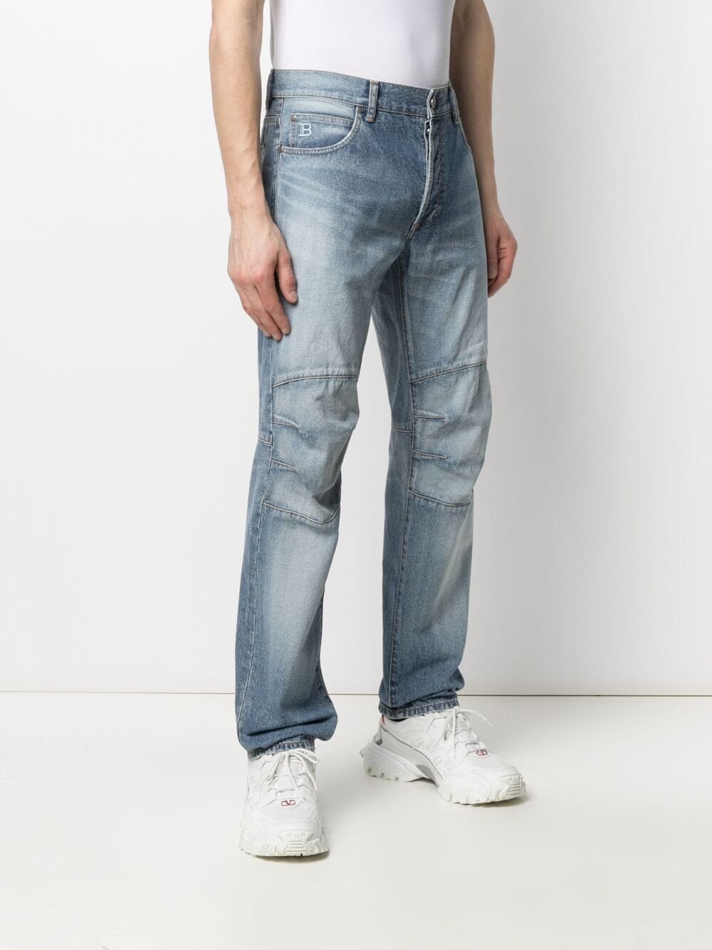 фото Balmain прямые джинсы с эффектом потертости