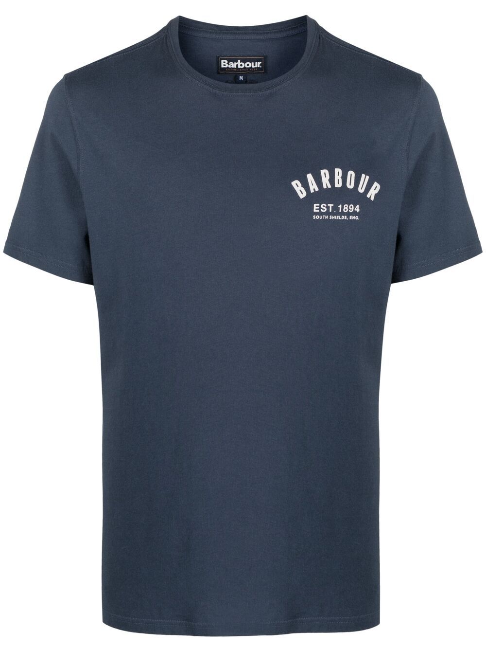 Shop Barbour Logo-print Cotton T-shirt In Blue