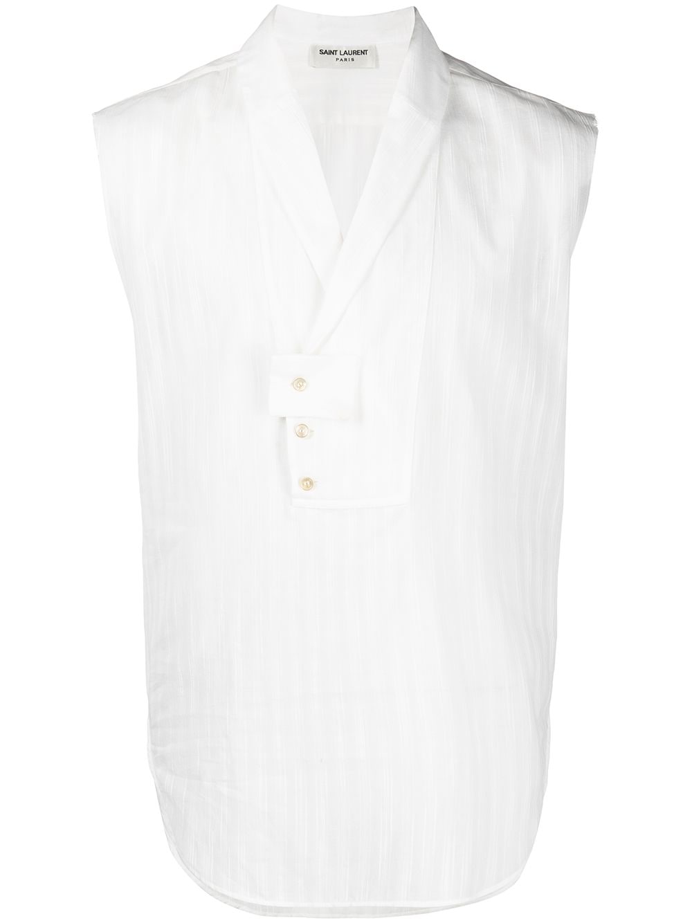 Saint Laurent Sleeveless Shirt In White