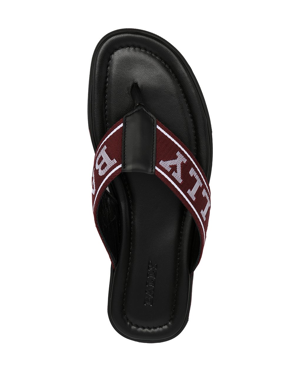 Shop Bally Border Logo Flip-flops In Red