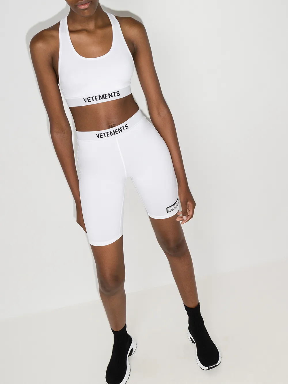 Image 2 of VETEMENTS scoop neck logo trim bra