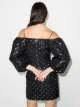 RASARIO Schulterfreies Midikleid mit Polka Dots