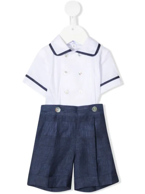 Siola double-breasted linen tracksuit set