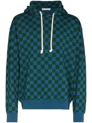 Checkerboard print hooded sweatshirt Clearance