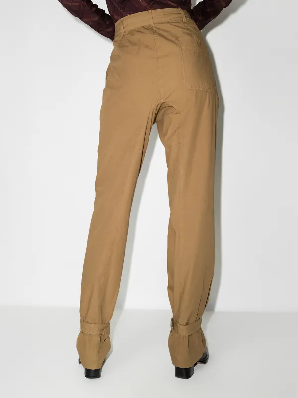high-waisted buckled ankles trousers 